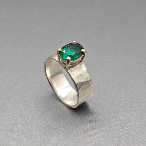 James Avery Julietta Ring 6 Sterling Silver 14k Gold Lab-Created Emerald Retired - Picture 15 of 15